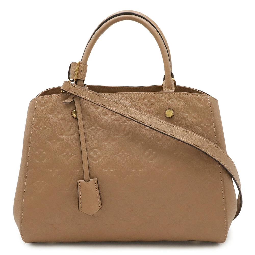 LOUIS VUITTON Monogram Empreinte Montaigne 2way Shoulder Bag Dune Brown